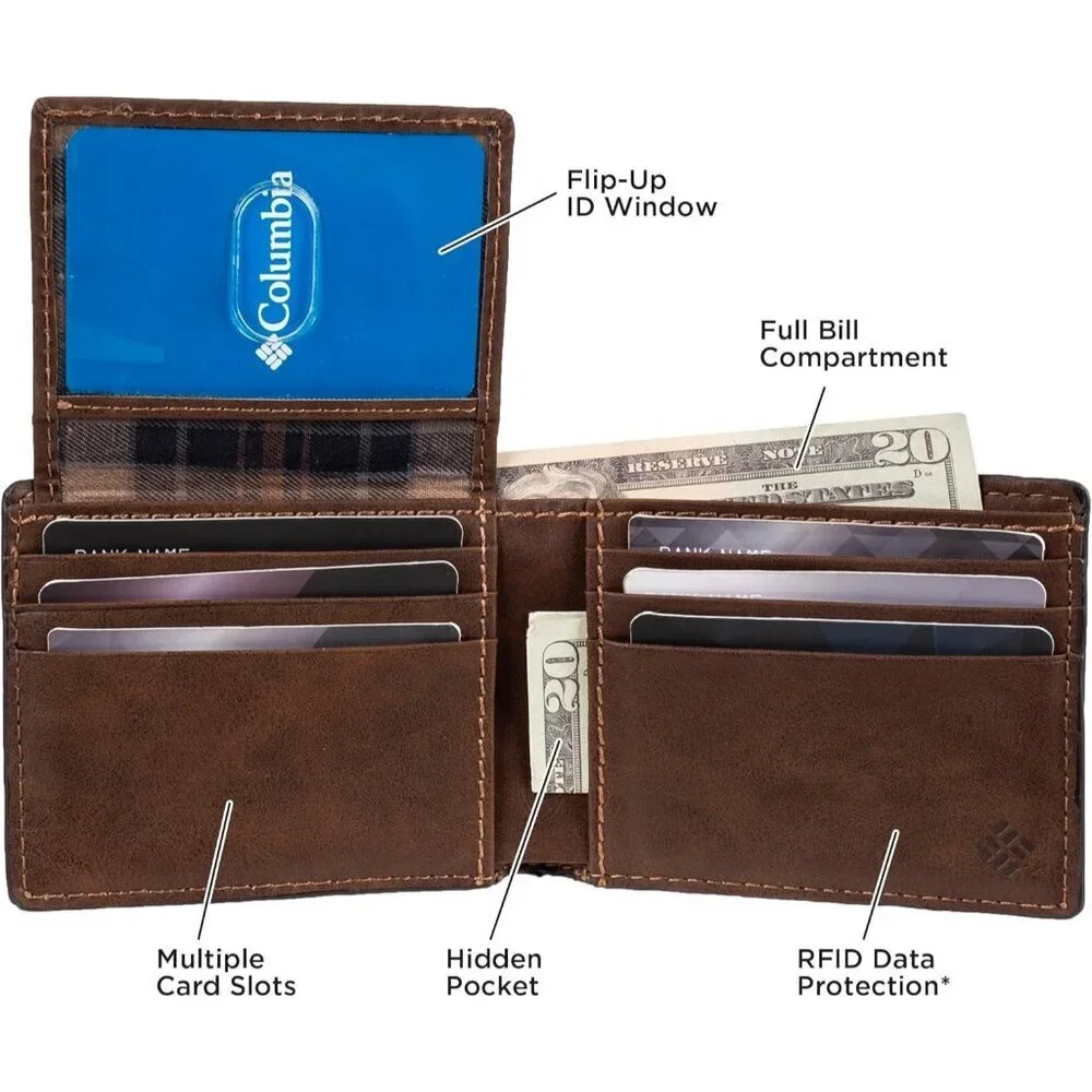 Men's Classic Pu Leather Imported Wallet Dark Tan Style Card Fashion Designed